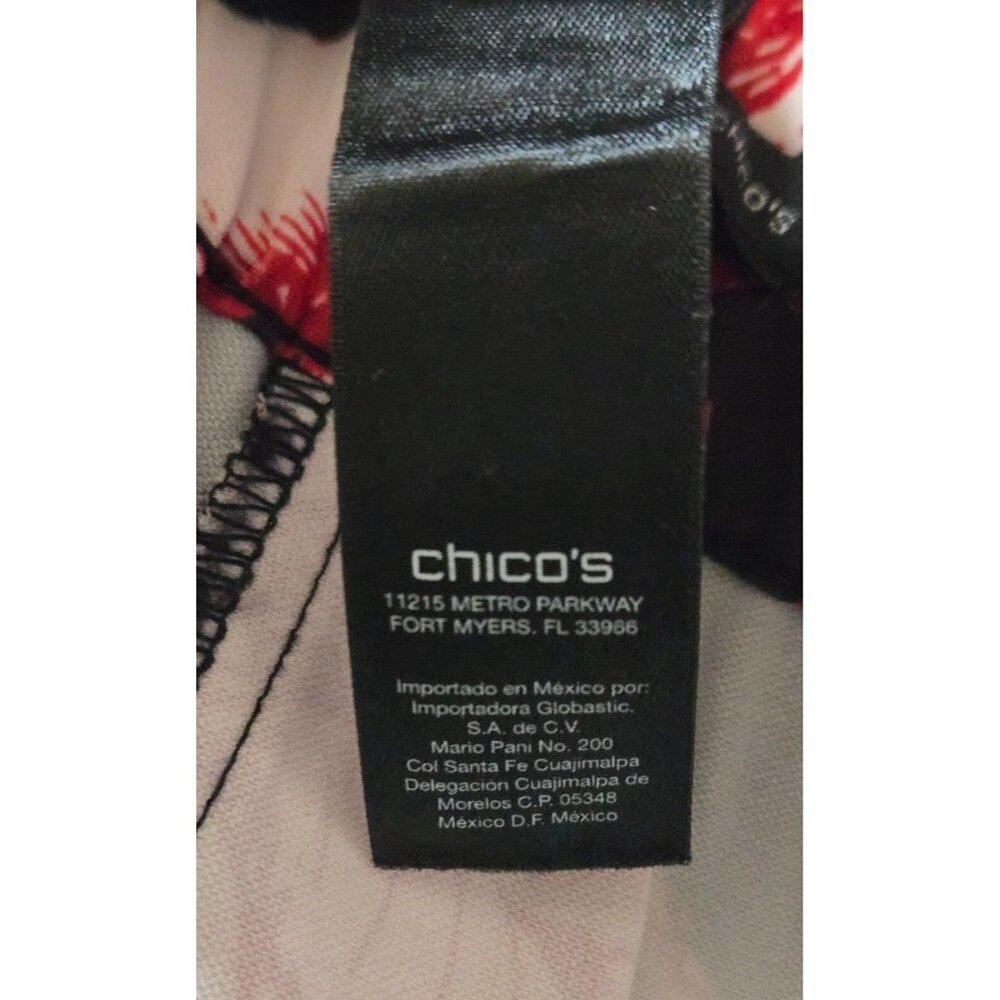 Black Label By Chico's Multi Color Floral Elastic Cuff Ankle Size 1 - Picture 8 of 8